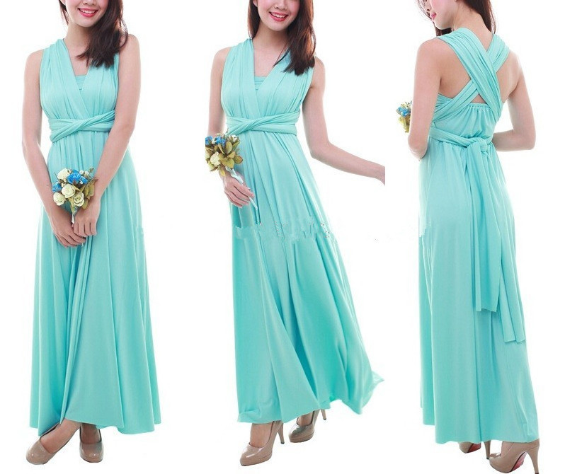 Colourful Bridesmaid Dresses Designs For Adult Women Fashion Multi Wear Convertible Dress Mixed Style Bridesmaid Gowns