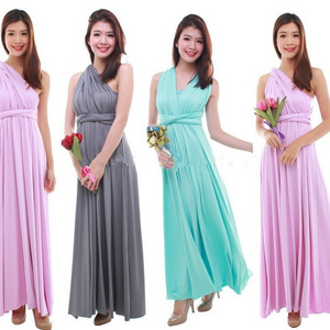 Colourful Bridesmaid Dresses Designs For Adult Women Fashion Multi Wear Convertible Dress Mixed Style Bridesmaid Gowns