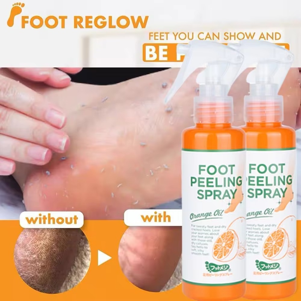 Instant Remove Dead Skin Foot Moisturizing Hydrating Nourish Peel Orange Oil Antifungal Foot Peeling Spray 110ML