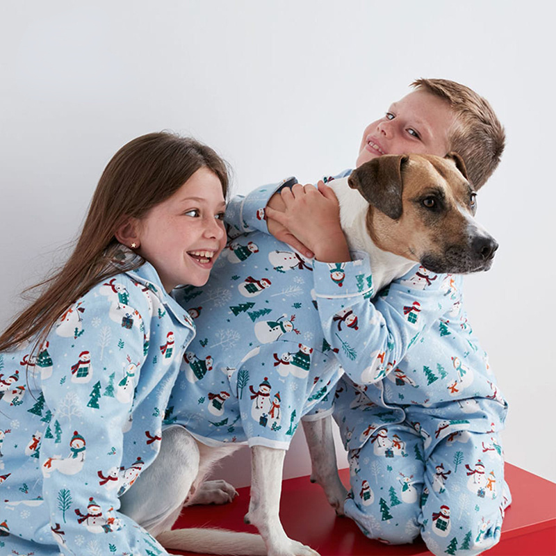 Custom100% Organic Cotton Family Dog Pyjamas Christmas Matching Family Pajamas Family Pajamas Matching Pet And Owner Pajamas