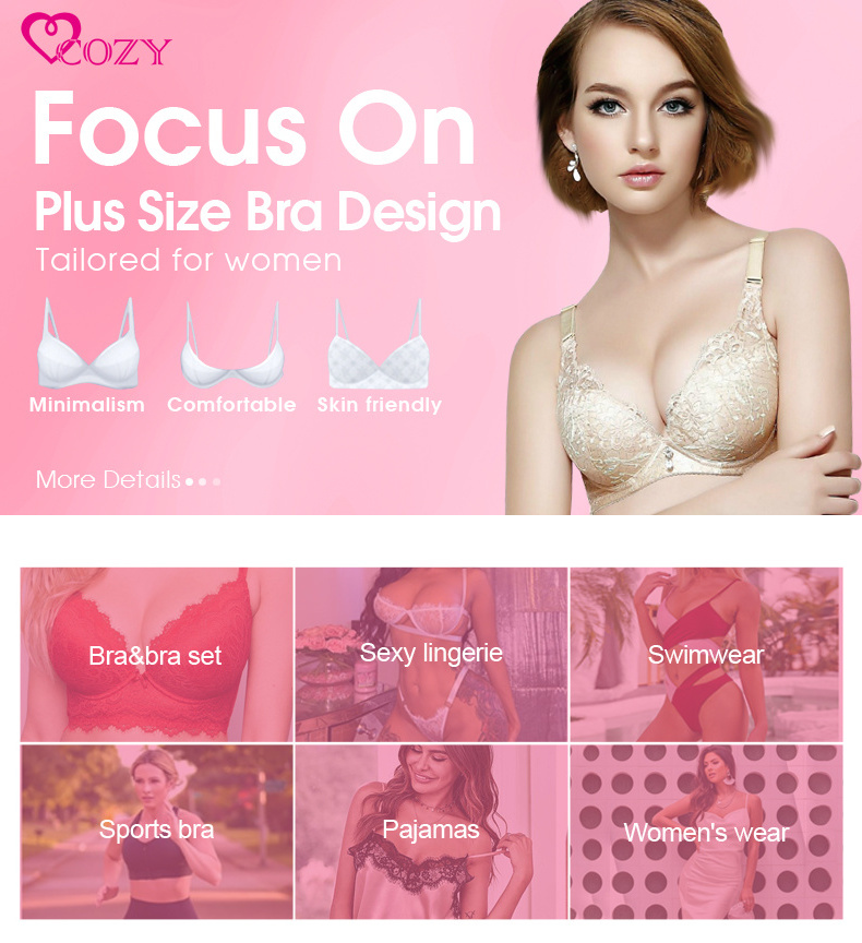 Women's Underwear Full Coverage Cotton Wireless Invisible Sexy Seamless 38 Cup Big Size Strapless Women Bra