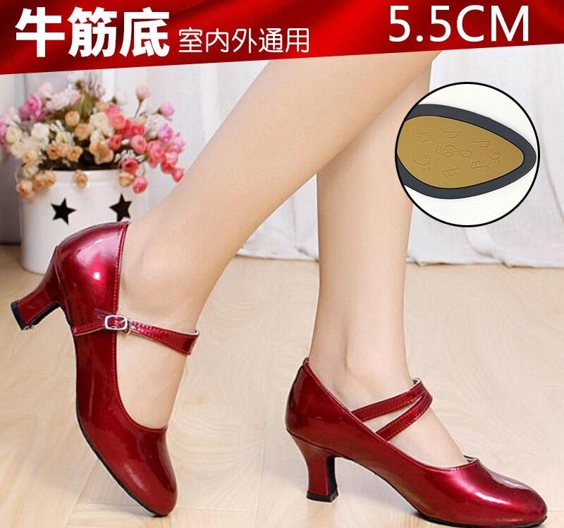 shuo women  5.5cm  and 3.5cm high heel  Latin dance sandals  woman cozy shiny gold silver black  dance shoes