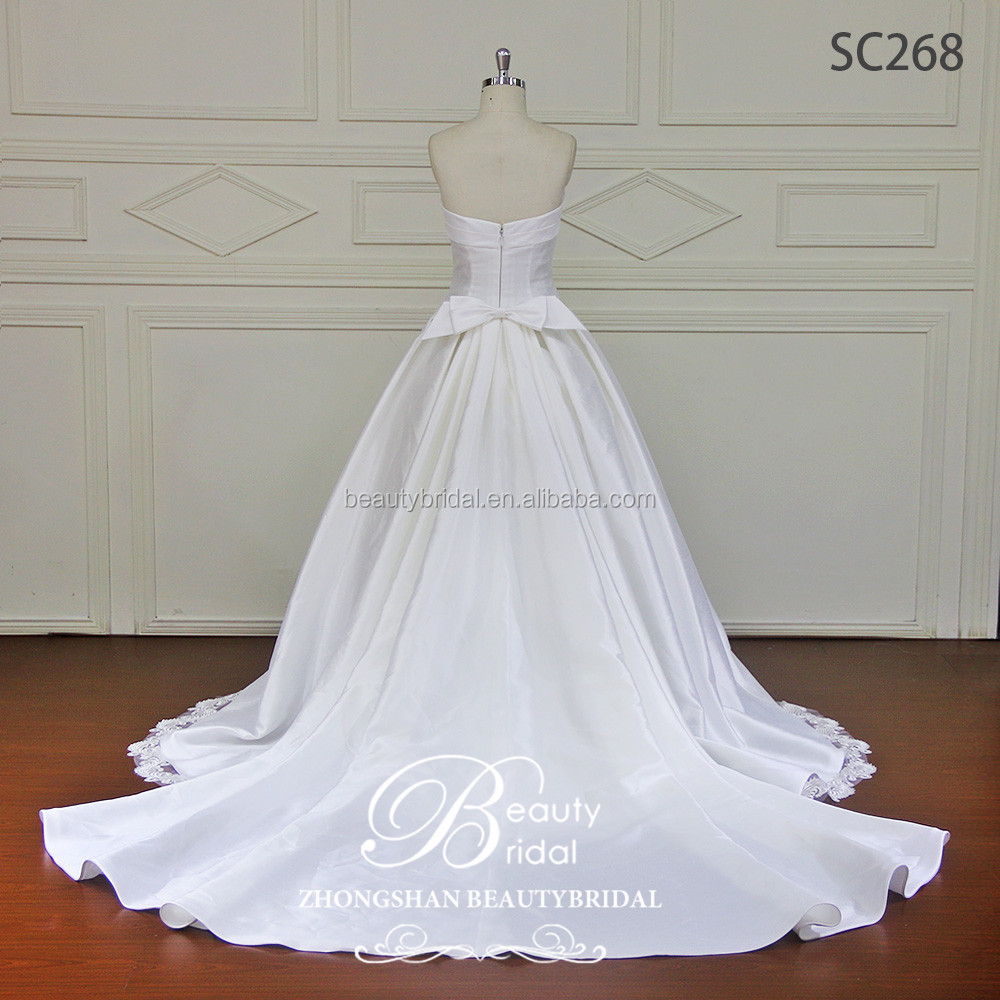 Newest design royal princess front short and back long wedding dress