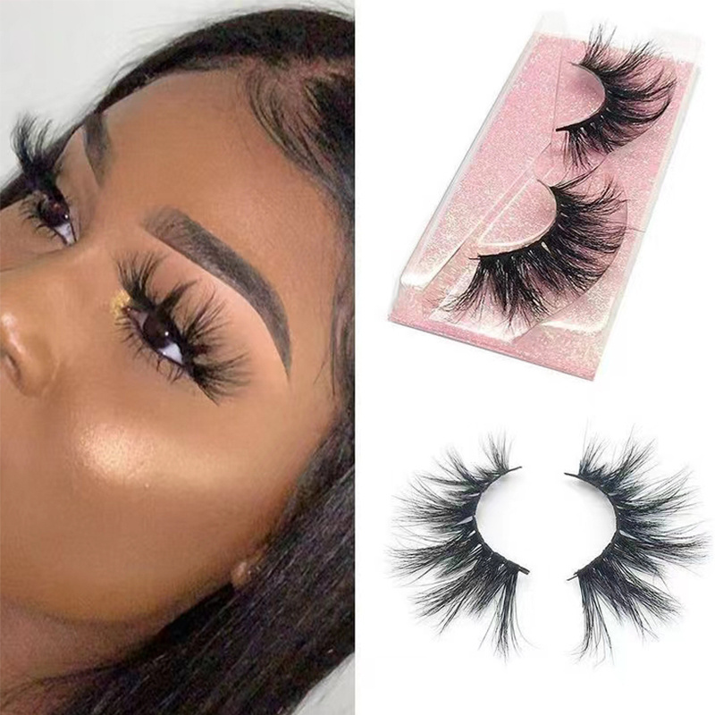 Wholesale lashes strip lashes fluffy 25mm mink eyelash 100% 3d mink eyelashes vendor 3d mink lashes