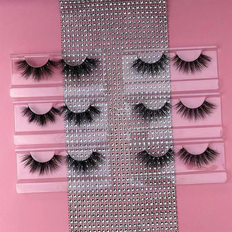 Wholesale lashes strip lashes fluffy 25mm mink eyelash 100% 3d mink eyelashes vendor 3d mink lashes