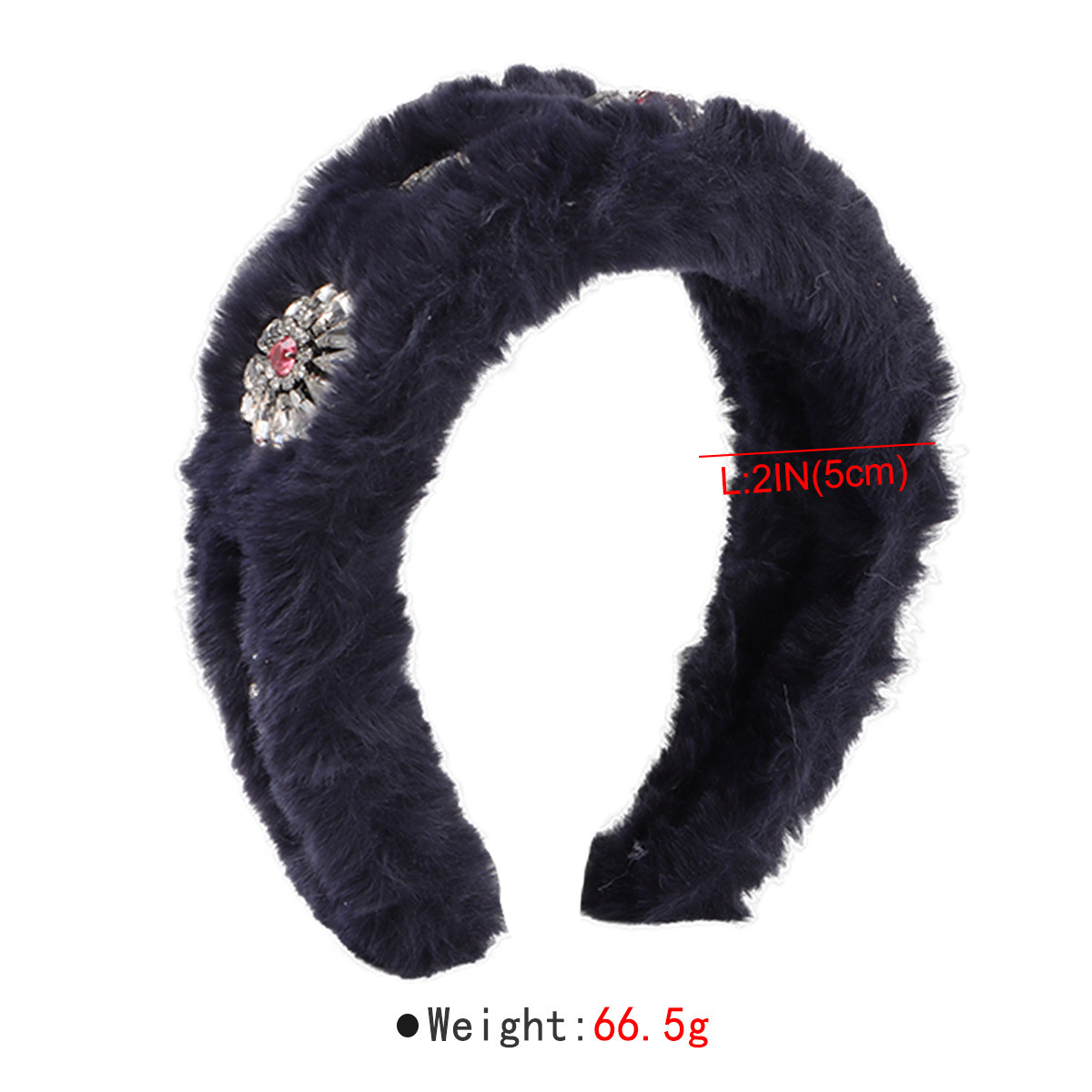 Winter Soft Plush Crystal Headband Girl 5cm Thickening Washing Face Beauty Hairband Women Fashion Hair Accessories Fine Jewelry