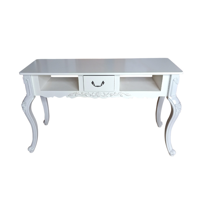 classical french style beauty salon glass top nail desk / manicure table for sale