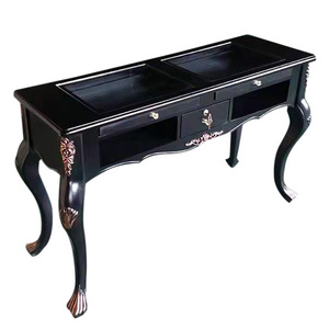 classical french style beauty salon glass top nail desk / manicure table for sale