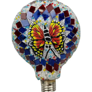 Vintage Mosaic Style Antique Pattern Led Bulb Is Used for Outdoor Halloween Christmas Glass 30 DC Globe 60 Motion Sensor Bulb 70