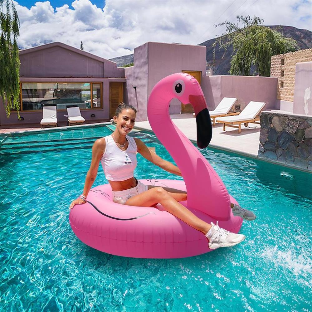 Inflatable Flamingo Pool Floats Solar Lights For Adults Pool Toys Party