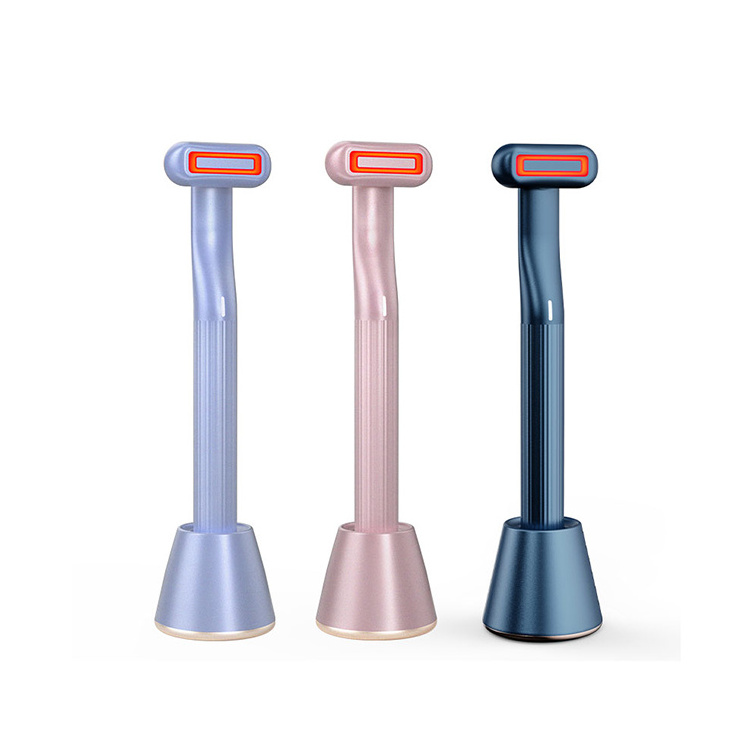 Handheld EMS warming face and eye beauty magic wand Red light therapy Ionic Eye Care Massager