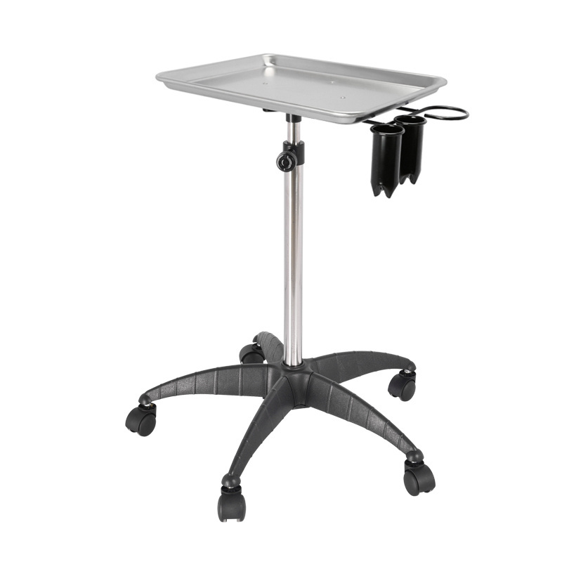 Professional Premium Aluminum Salon Tray Cart Adjustable Height Storage Tray Salon Tray on Wheels