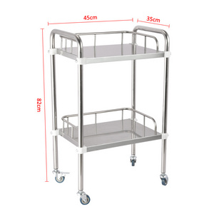 Dental Clinic Equipment Stainless Steel Hospital Trolley Dressing Cart Medicine Delivery Cart