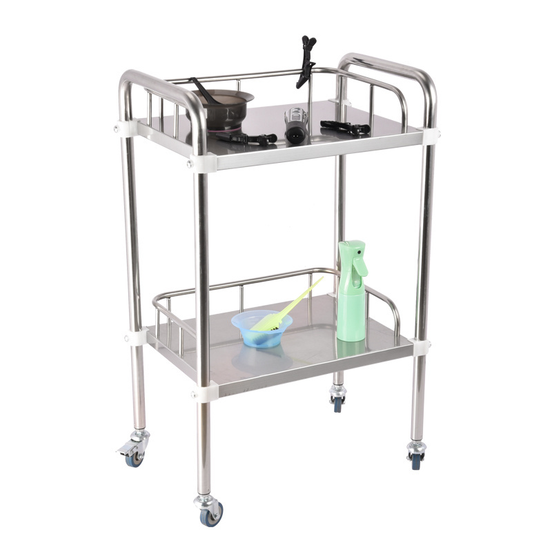 Dental Clinic Equipment Stainless Steel Hospital Trolley Dressing Cart Medicine Delivery Cart