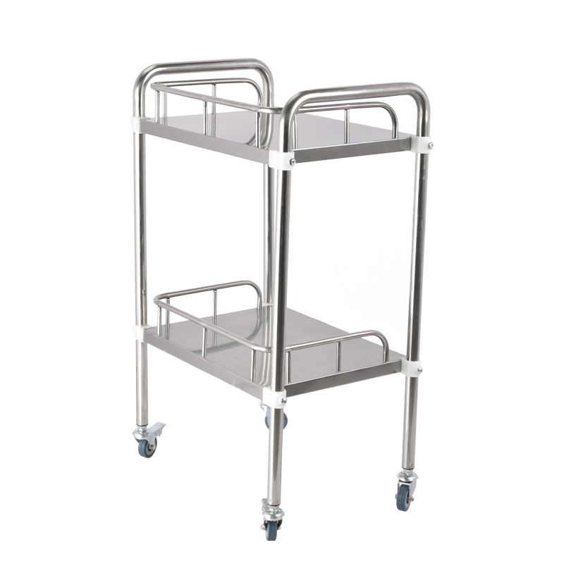 Dental Clinic Equipment Stainless Steel Hospital Trolley Dressing Cart Medicine Delivery Cart