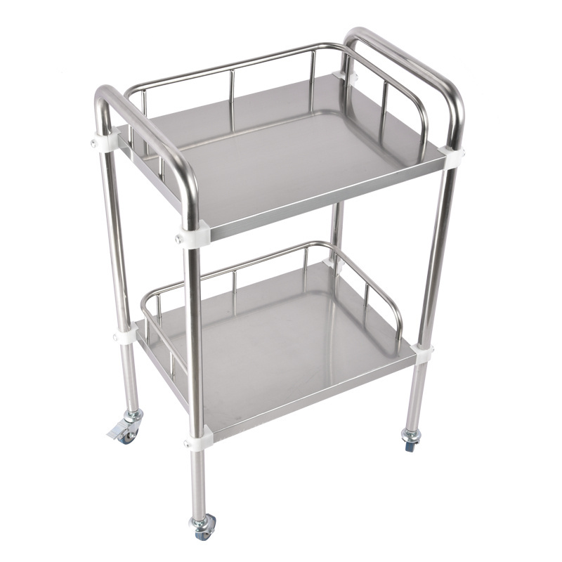 Dental Clinic Equipment Stainless Steel Hospital Trolley Dressing Cart Medicine Delivery Cart