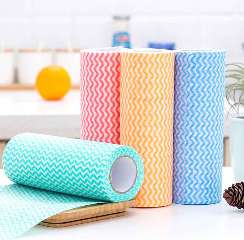 China Supplier Customized  Non-woven dish cloth roll disposable household kitchen cleaning cloth