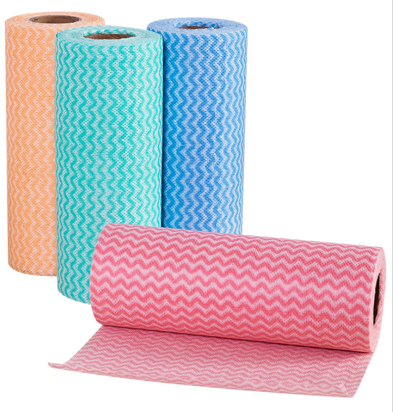 China Supplier Customized  Non-woven dish cloth roll disposable household kitchen cleaning cloth