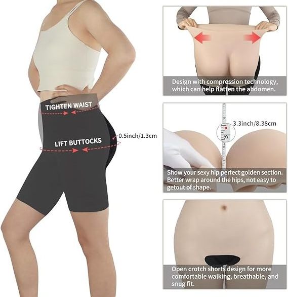 Women Shapewear Control Panties Silicone Butt Lifter Panties Fake Buttock Underwear Hip Padded Enhancer