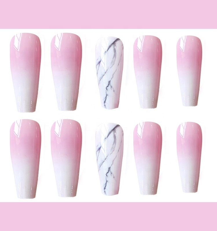 OEM nail salon suppliers press on nails Wholesale price with free sample good quality Coffin False Nails