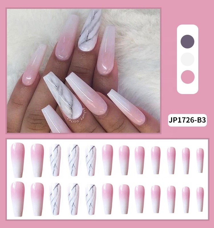 OEM nail salon suppliers press on nails Wholesale price with free sample good quality Coffin False Nails