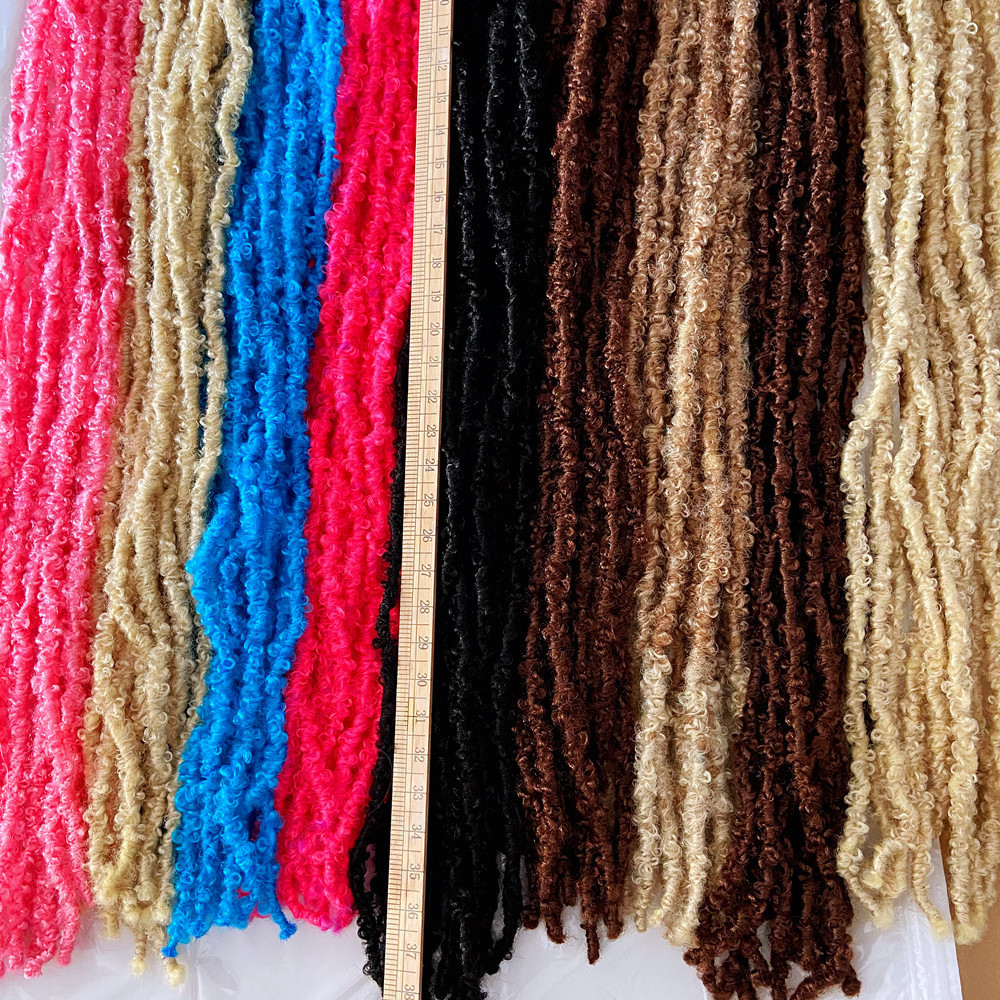 36 inch Wholesale Distressed Butterfly Locs Crochet Hair Premade Ombre Color Braiding Butterfly Faux Locs Vendors