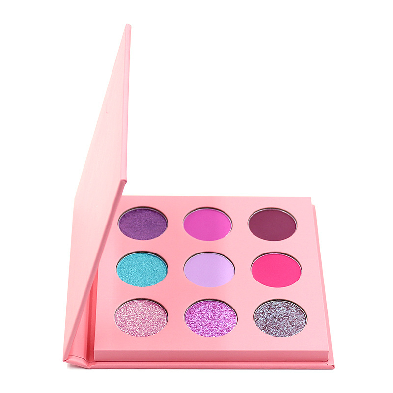 Pink Eyeshadow Palette New Trending Private Label 9 Colors Waterproof Luminous Eye Makeup Palette