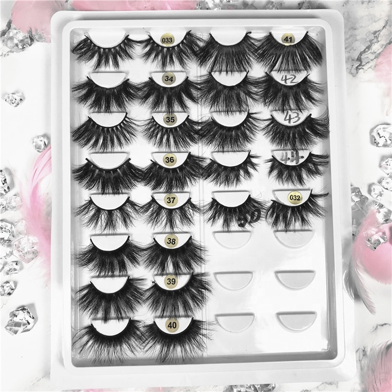 wholesale Natural lashes False 100% Real 3D Mink eyelash With Private Label handmade 25mm eyelashes factory directly custom logo