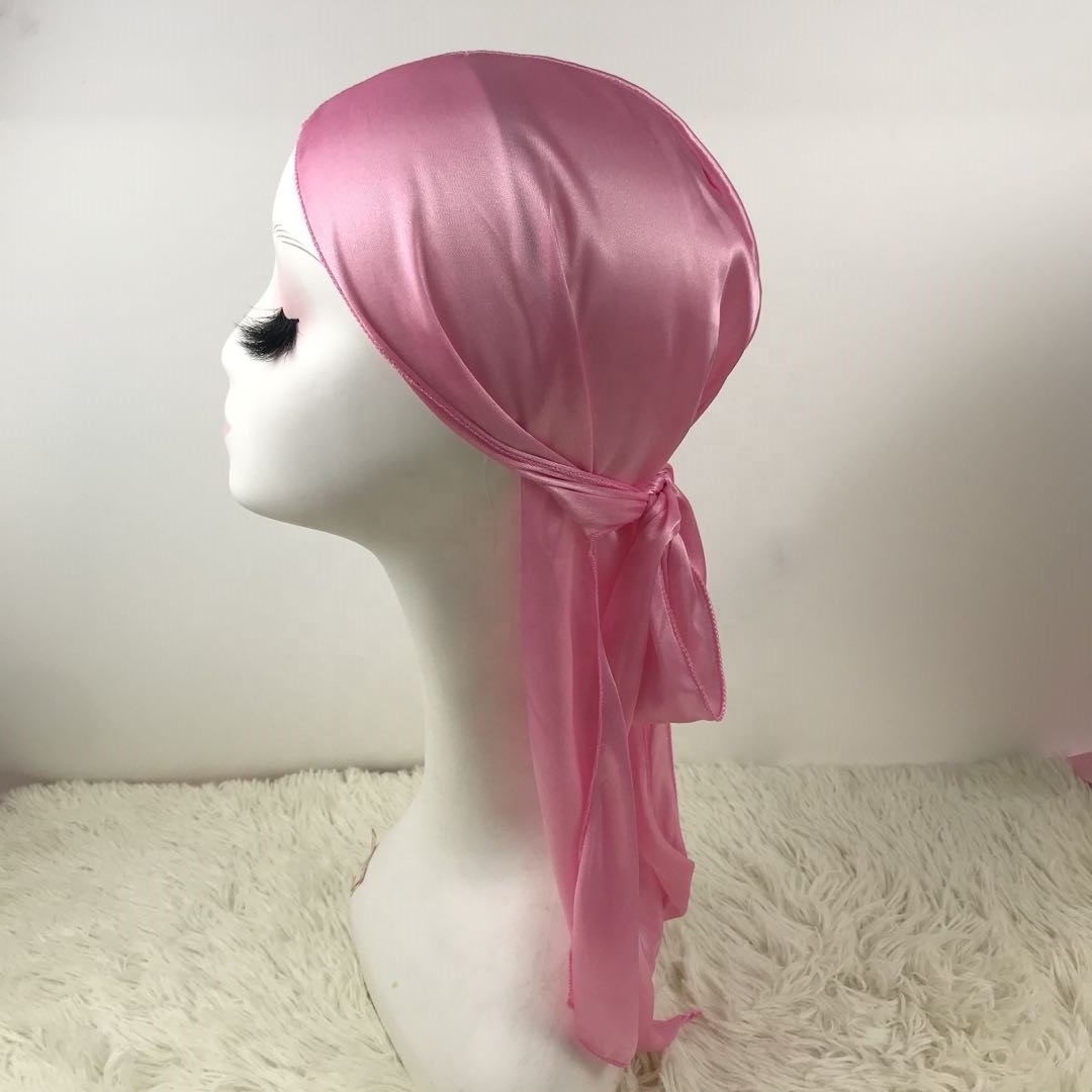 Custom Printed Extra Long-Tail Head Wraps Doo rag Do rag Durags For Men Du Rag Designer Durag