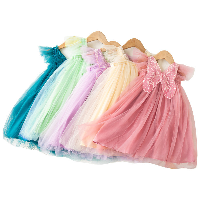 Fuyu High Quality Layered Butterfly Tulle Tutu Dress for Baby Girls Toddler Girl Princess Dresses