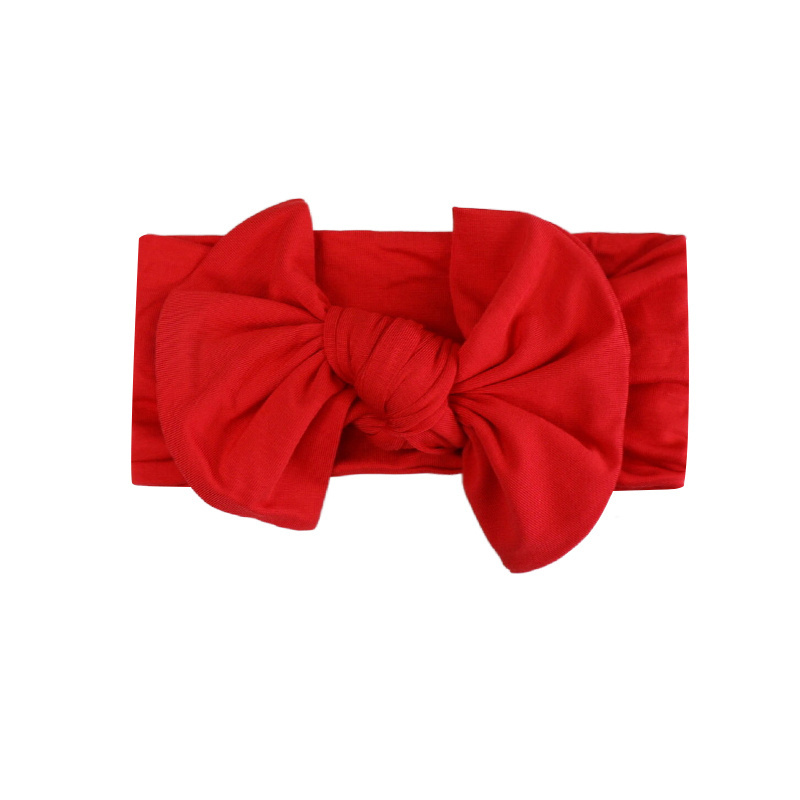 Fuyu Bamboo Viscose New headband custom baby girls hair bows for girls custom cotton jersey headwraps Bow Headbands Wholesale