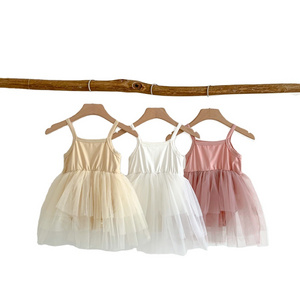 Fuyu Baby Girls Tutu Dress Infant Sleeveless Tulle Sundress Soft Fluffy Bubble Party Princess Dresses