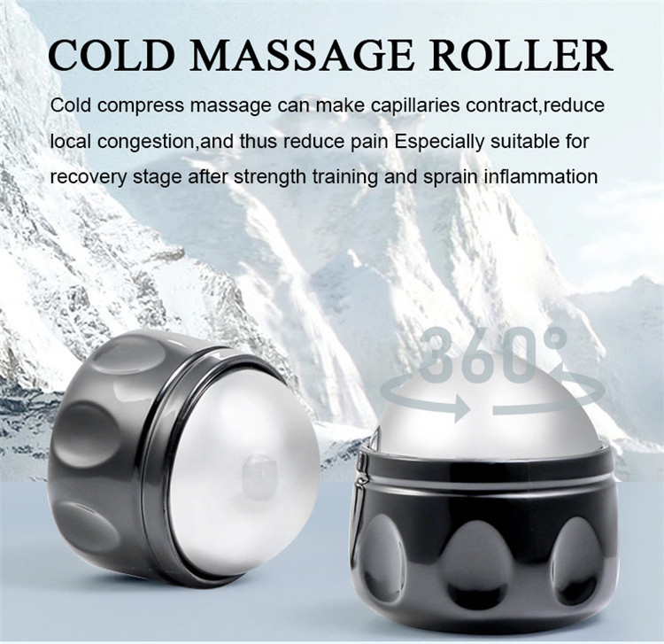 Body Cold Hot Massage Stainless Steel Cryosphere Cold Massage Roller Ball Ice Globes Cooling Facial Ice Roller For Eye Face Body