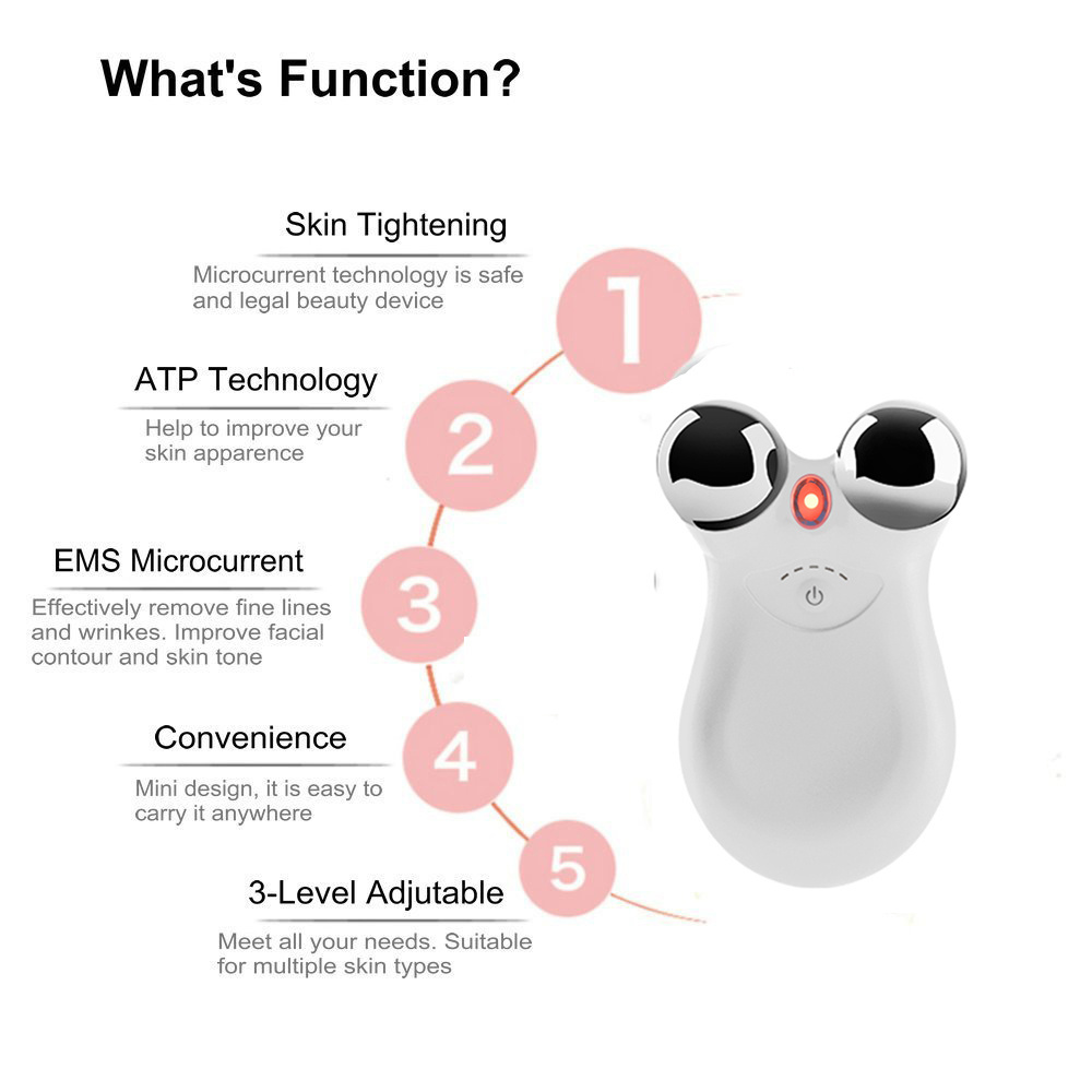 Beauty Equipment Face Lift Up Skin Tighten Firming Red Light Ion EMS Microcurrent Mini Facial Skin Toning Home Use beauty Device