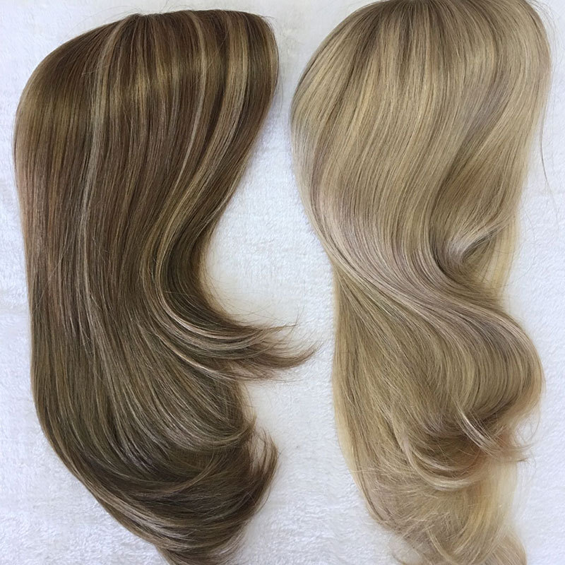 Natural MoNgolian VIRGIN  human hair silk base glueless jewish wigs for women