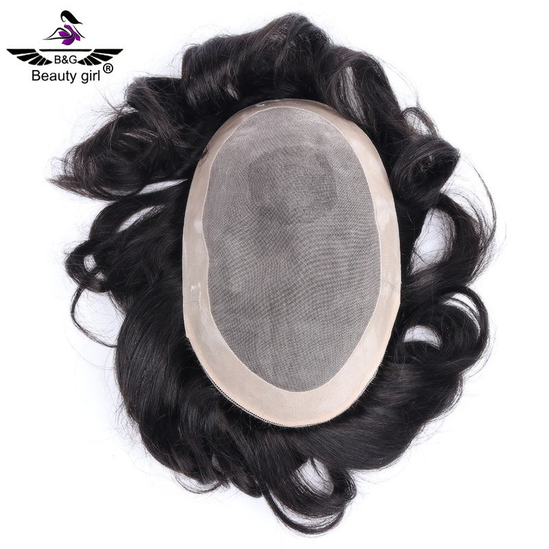 Ready to ship high quality natural 100 indian human hair system france lace base toupee wig for black mens dreadlocks