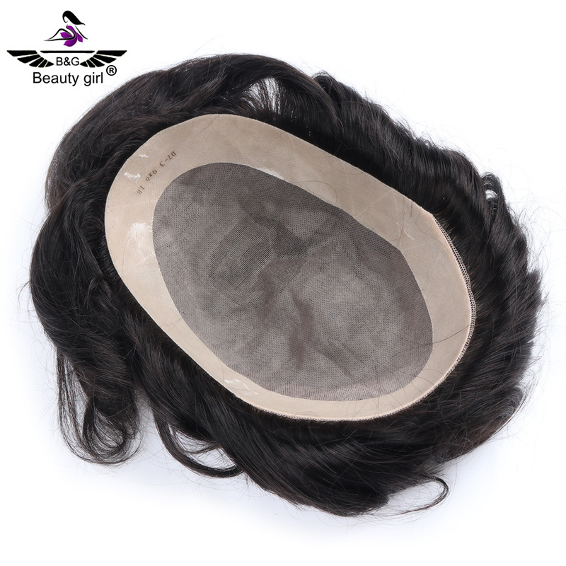 Ready to ship high quality natural 100 indian human hair system france lace base toupee wig for black mens dreadlocks