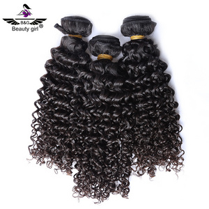 Beauty girl raw hair vendor wholesale price 12a grade brazilian hair weave kinky curly bundles with closure human hair