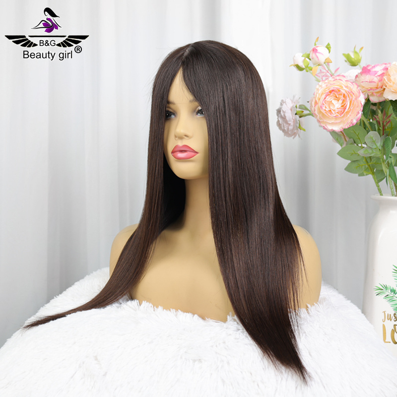 Full Hand Tied Silk Base Wigs Natural European Remy Human Hair Silk Straight For Women Medical Silk Top Glueless Wig