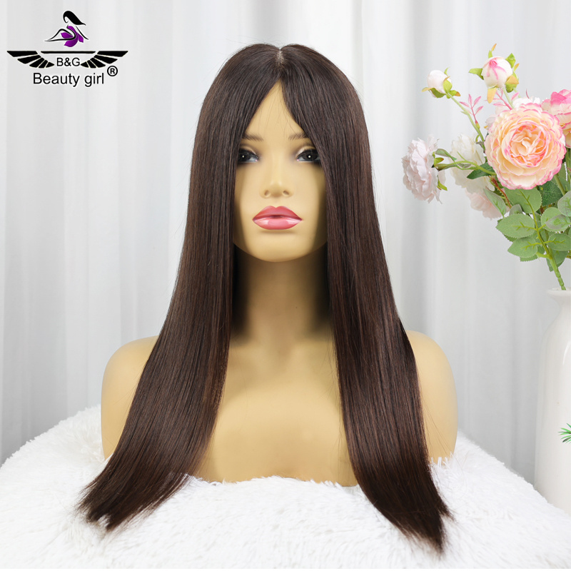 Full Hand Tied Silk Base Wigs Natural European Remy Human Hair Silk Straight For Women Medical Silk Top Glueless Wig