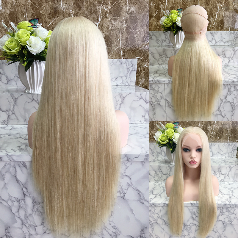 The good quality Indian human hair blonde 613 two tone 13x6 lace front wigs with natural baby hair line