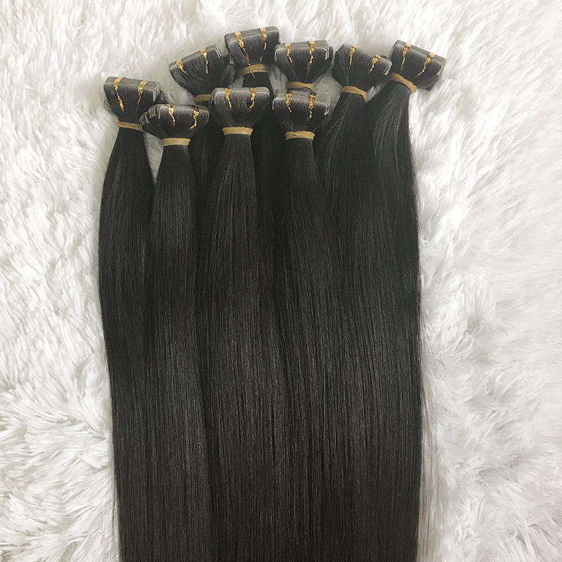 Thin Hair Solution Mini Double Drawn Tape In Real Human Hair Extension Seamless Invisible Virgin Hair Tape In Extensions