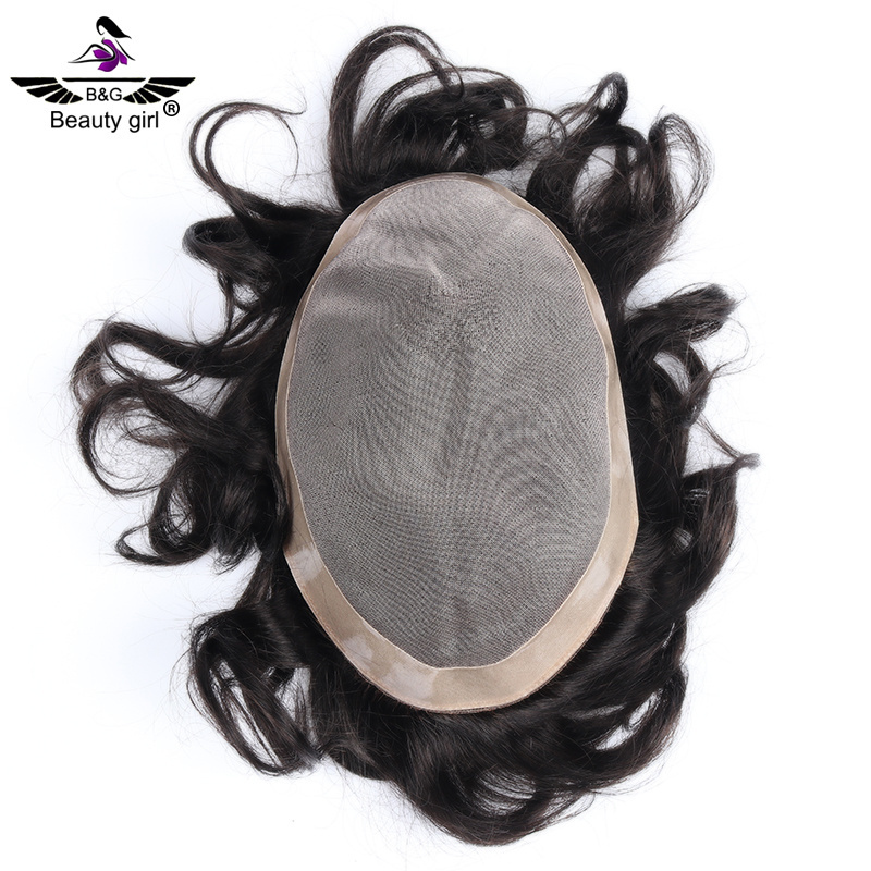 Ready to ship high quality natural 100 indian human hair system france lace base toupee wig for black mens dreadlocks