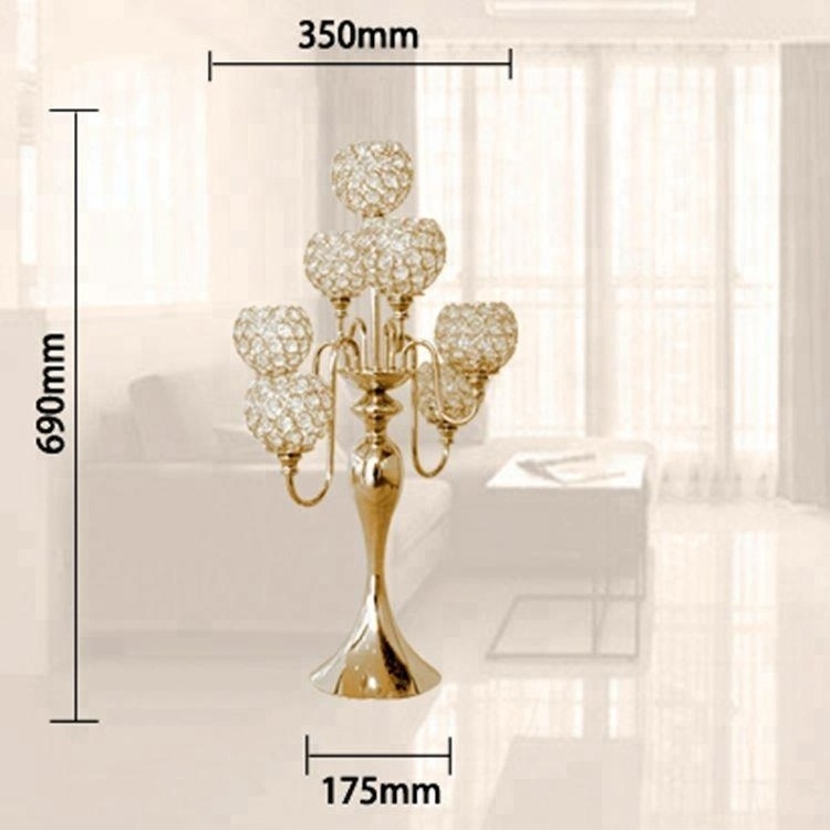 Luxury tall gold wedding candle holder