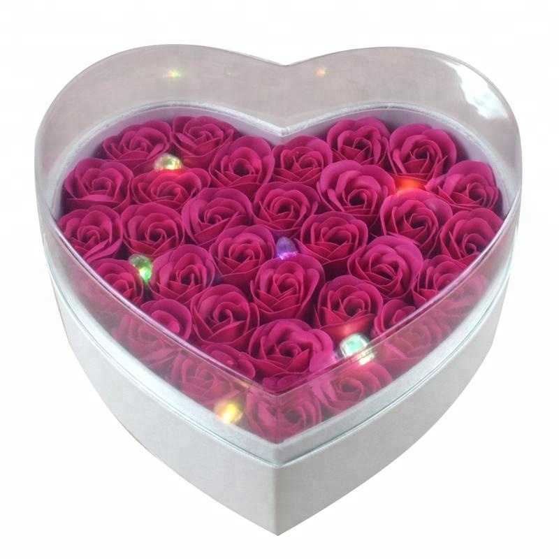 Luxury heart shape hat box wholesale/PVC flower gift box