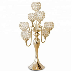 Luxury tall gold wedding candle holder