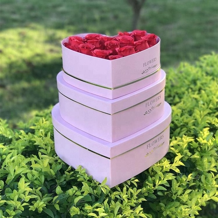 Factory wholesale heart shape wedding rose flower boxes