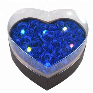 Luxury heart shape hat box wholesale/PVC flower gift box