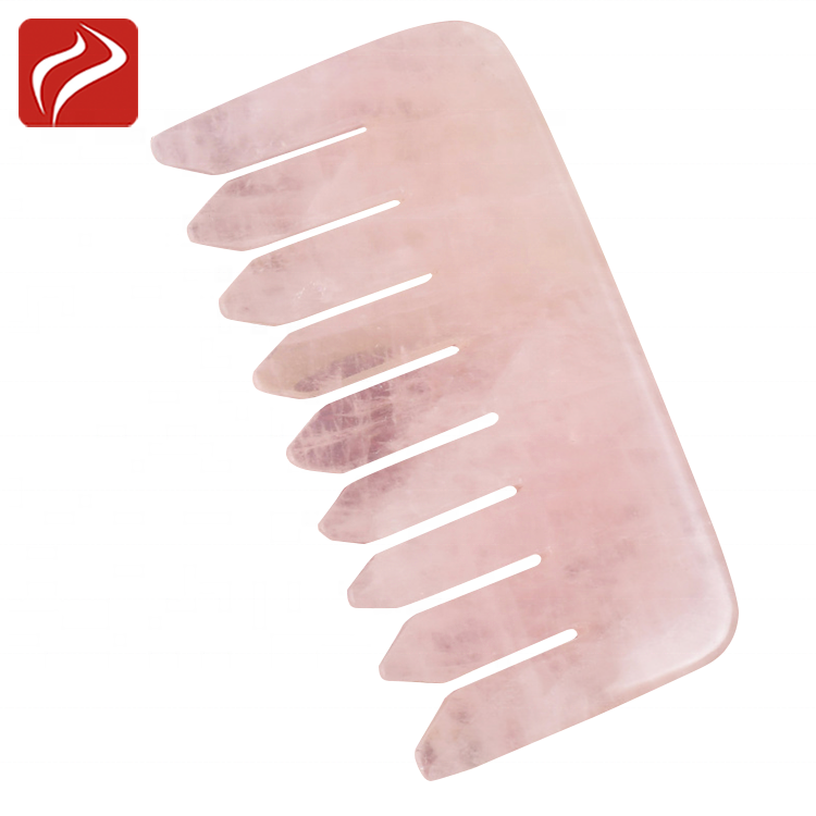 Hot Sale Pink Comb Shaped Gua Sha Jade Natural Rose Quartz Guasha Board