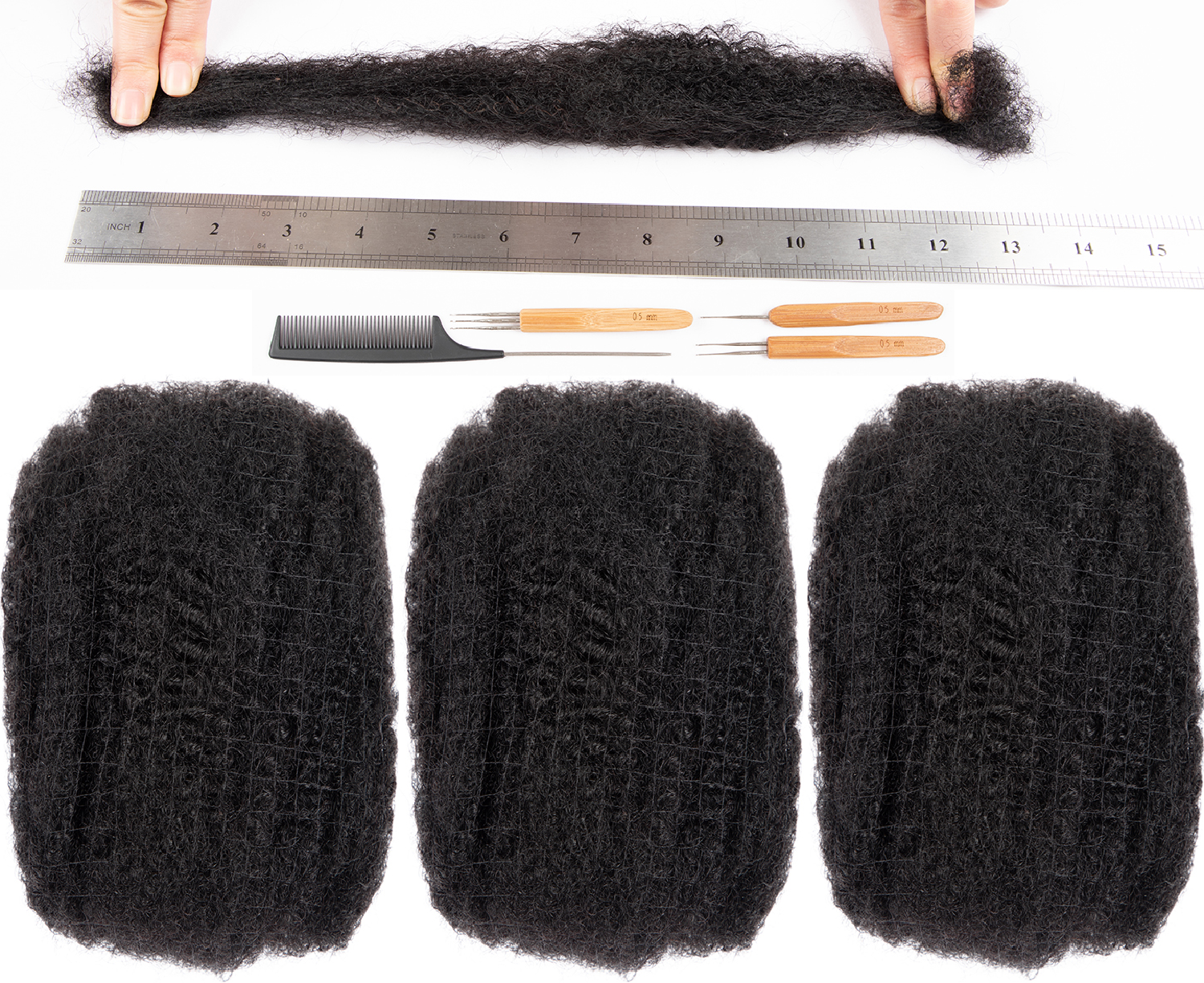 High Quality Unprocessed Virgin Brazilian Braiding Afro Kinky Curly Bulk Human Hair  Dreadlock Hair Extensions Off Black